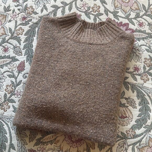 Well Worn | Brown Speckled Turtle Neck Sweater Size L - Picture 2 of 5